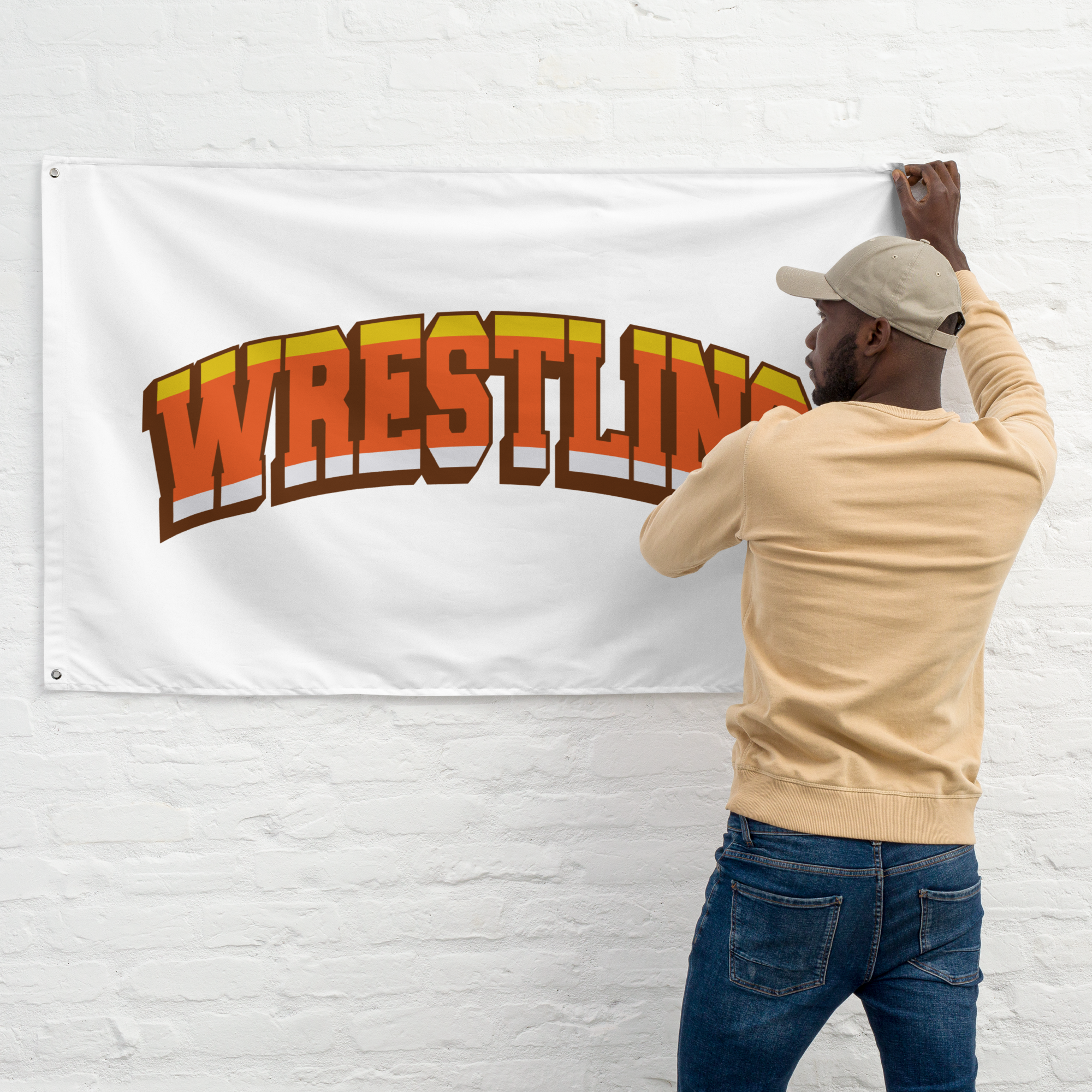 Candy Corn Wrestling Flag - The Defensive Pin